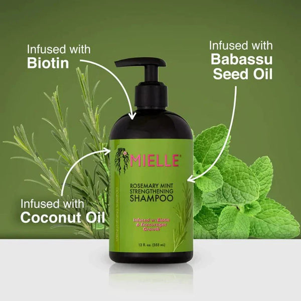 Mielle Rosemary Mint Strengthening Shampoo 355ml. شامبو تقوية ميلي روزماري بالنعناع 355 مل
